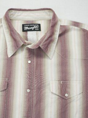 Vintage Wrangler Button Down Shirt Mens XXL Western Pearl Snap Cowboy Striped